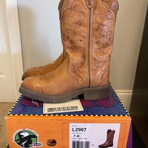 Justin Tan Western Boots